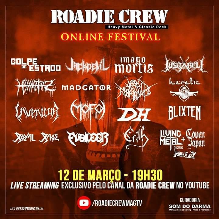 O melhor do heavy metal brasileiro, com vídeos inéditos e exclusivos, na edição de março do “Roadie Crew – Online Festival”
