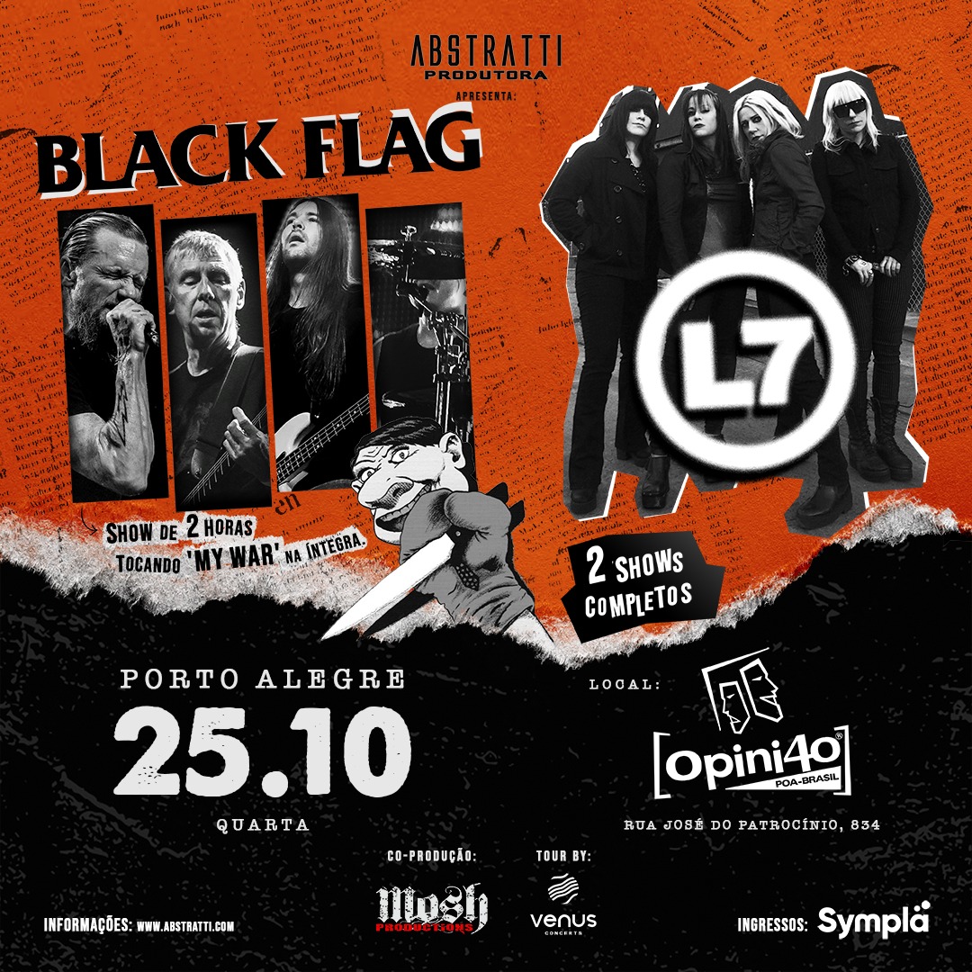 Insanity Records | Integrantes das bandas Os Replicantes e Punkzilla falam sobre a importância de Black Flag e L7, atrações que fazem show hoje em Porto Alegre Insanity Records | Integrantes das bandas Os Replicantes e Punkzilla falam sobre a importância de Black Flag e L7, atrações que fazem show hoje em Porto Alegre