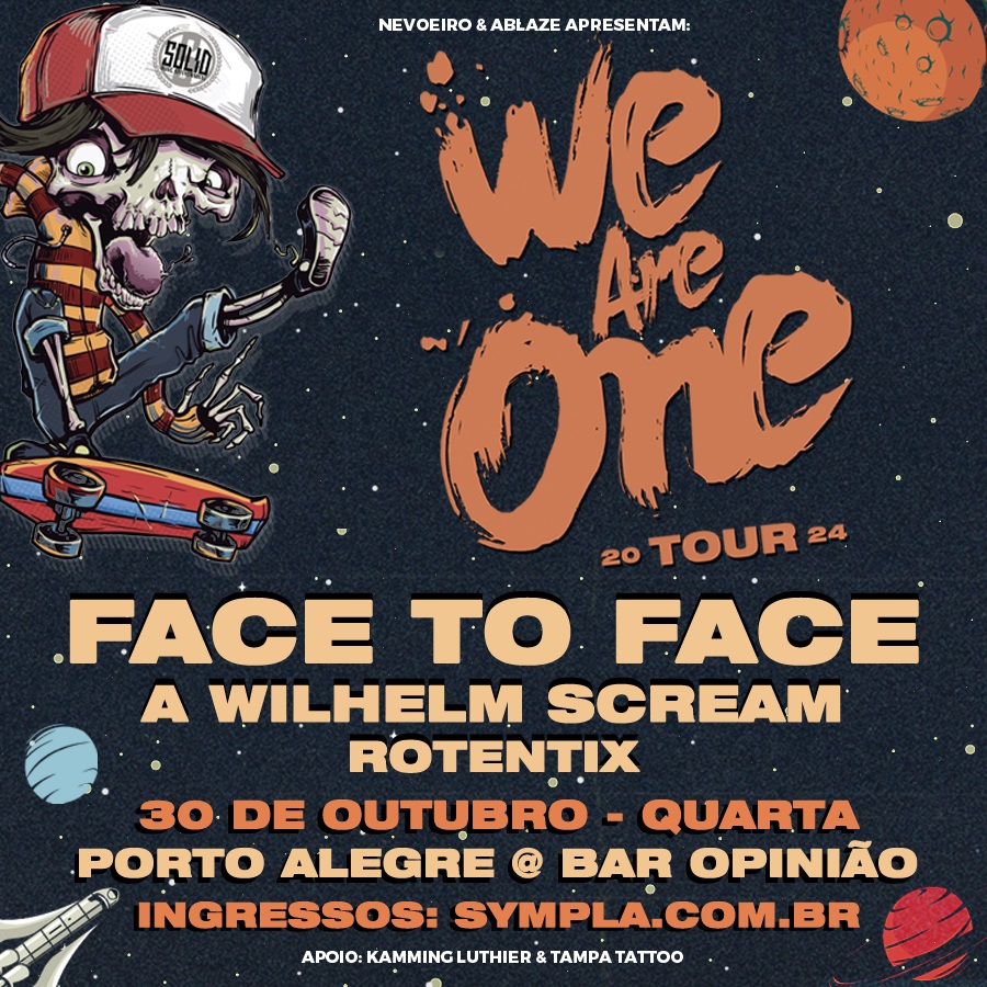Bandas Face To Face e A Wilhelm Scream (EUA) fazem show em Porto Alegre nesta quarta-feira (30), no festival We Are One