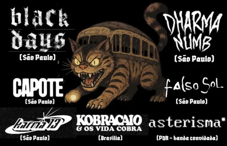 Invasão Fest apresenta bandas de SP, DF e RS no Caos Bar em Porto Alegre