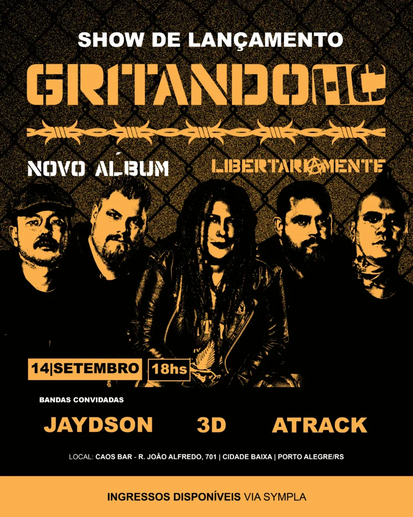 Insanity Records | “Porto Alegre merece um show intenso”, afirma Lê, vocalista do Gritando HC (SP), que toca neste domingo (14) na capital gaúcha