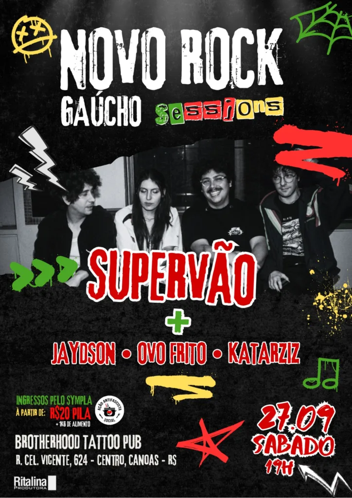 Insanity Records | Novo Rock Gaúcho Sessions reúne Supervão, Jaydson, Katarziz e Ovo Frito neste sábado (27) em Canoas