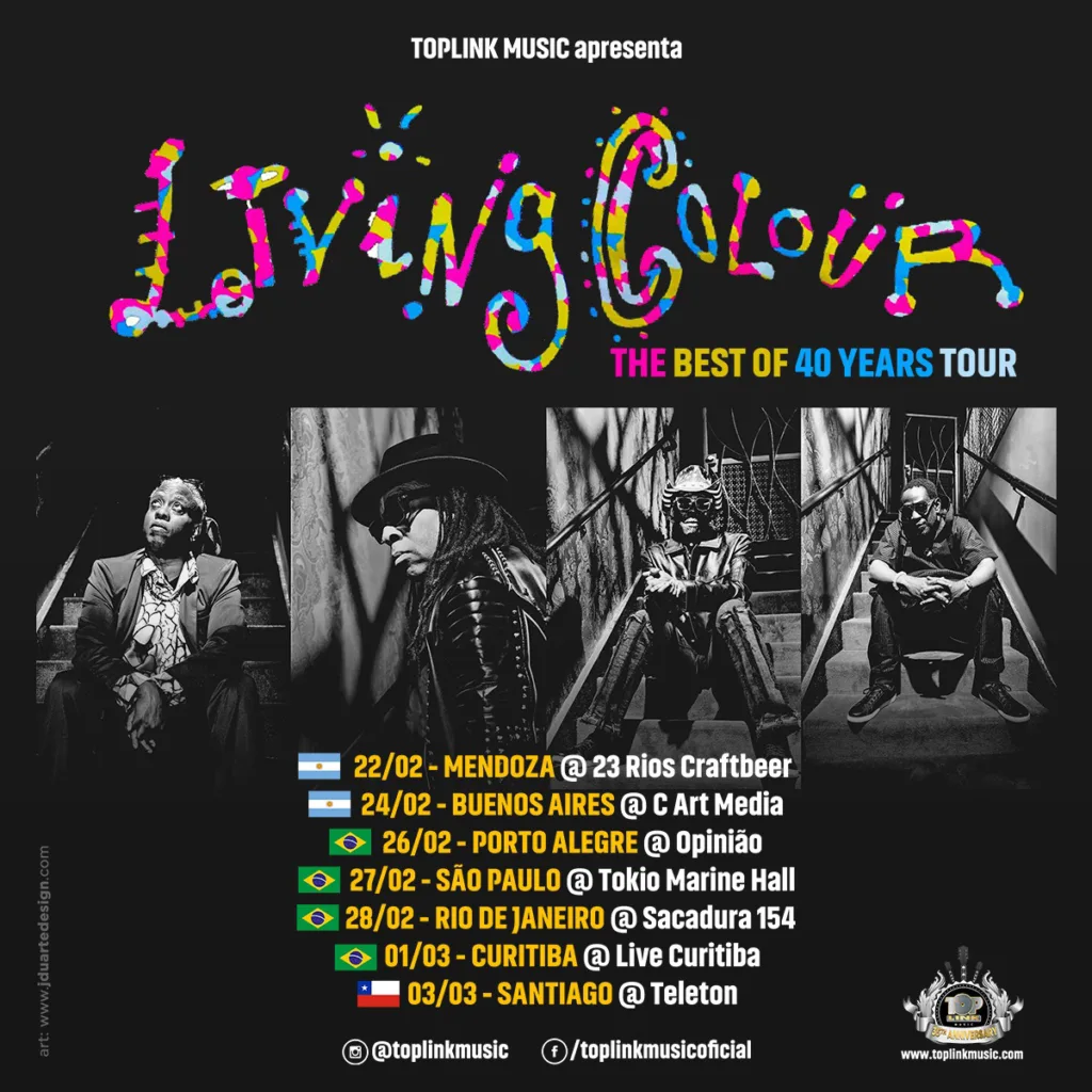 Insanity Records | Living Colour celebra 40 anos com turnê pela América Latina e Brasil em 2026